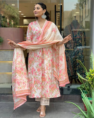 Mughal Butta Anarkali Kurti Set Summer Collection
