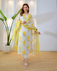 Yellow Bloom Premium Cotton Suit