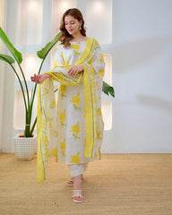 Yellow Bloom Premium Cotton Suit