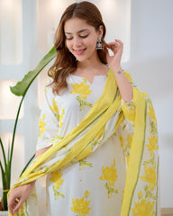 Yellow Bloom Premium Cotton Suit