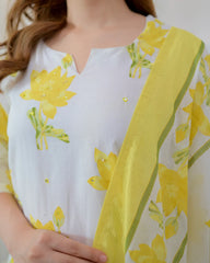 Yellow Bloom Premium Cotton Suit