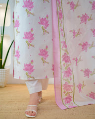 Rose Pink Bloom Premium Cotton Suit
