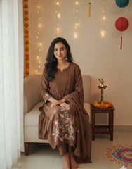 Beautiful Cotton Embroidered Suit Set