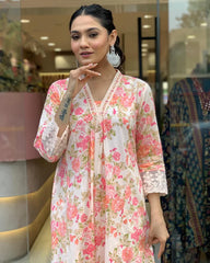 Mughal Butta Anarkali Kurti Set Summer Collection