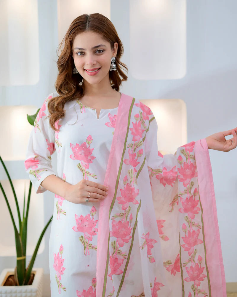 Rose pink bloom cotton suit fabric texture close-up