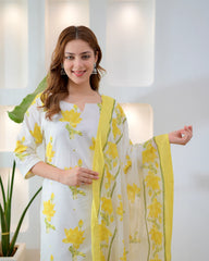 Yellow Bloom Premium Cotton Suit