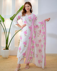 Lilac Lotus Bloom Premium Cotton Suit