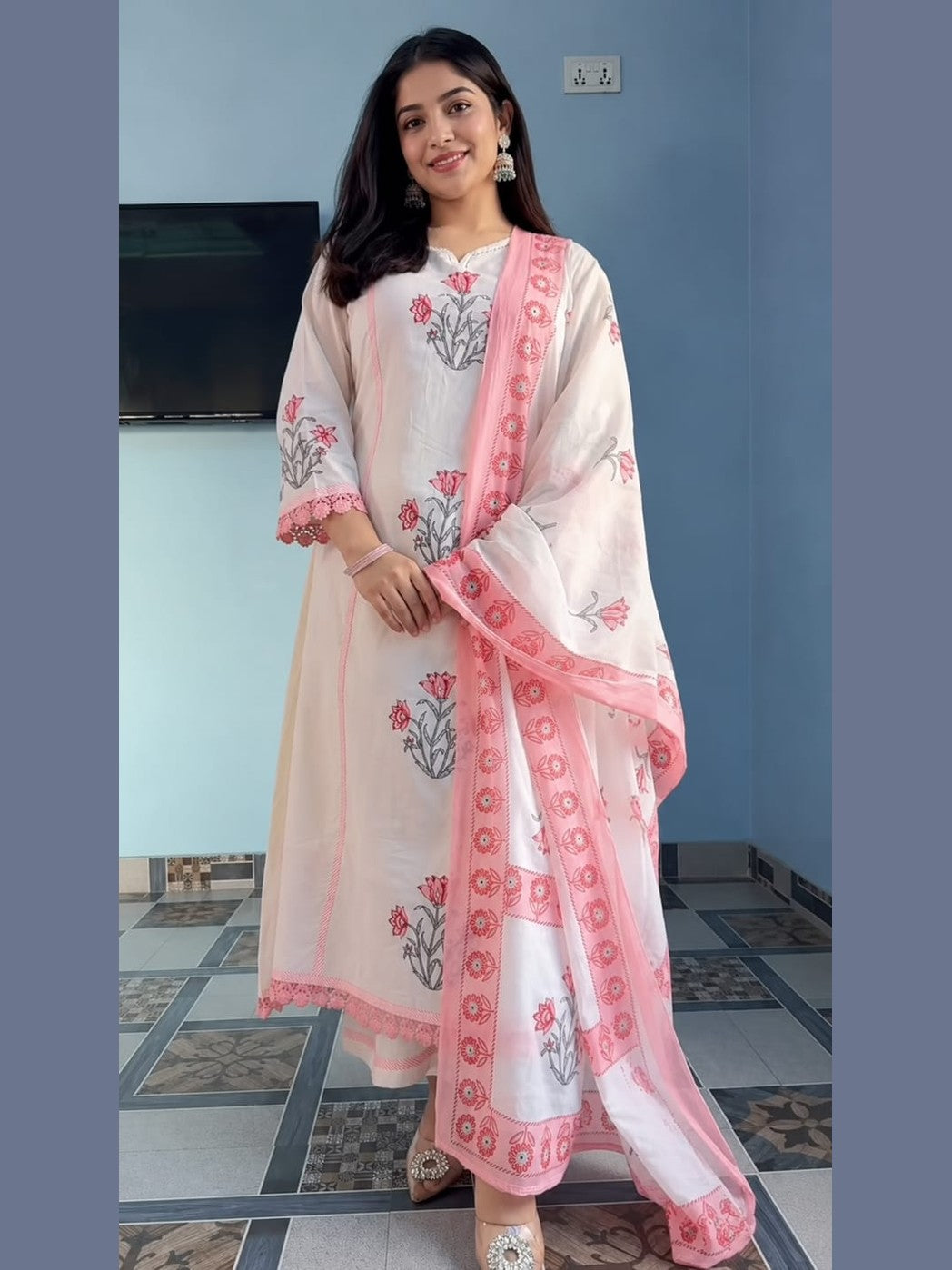 Premium Heavy Rich Dhabu Cotton Aline Suit