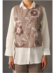 Cotton Embroidered Tunic with Trousers & Waistcoat